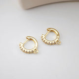 CZ Pave Earring Hoop, Gold Plated Huggie Hoop Earring with Loop, Huggie Hoops DIY Earring  Findings,Handmade Earring Supplies D0106