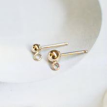 Load image into Gallery viewer, Gold Filled Ball Ear Post With Open Loop, 2mm,3mm,4mm, Nickel Free Earrings, Ear Stud, Hypoallergenic Earring Findings BL003