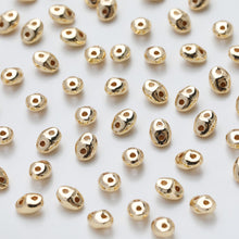 Cargar imagen en el visor de la galería, Cuentas espaciadoras de doble agujero, cuentas en forma de diamante, chapadas en oro, accesorio para hacer pulseras y collares, GZ525