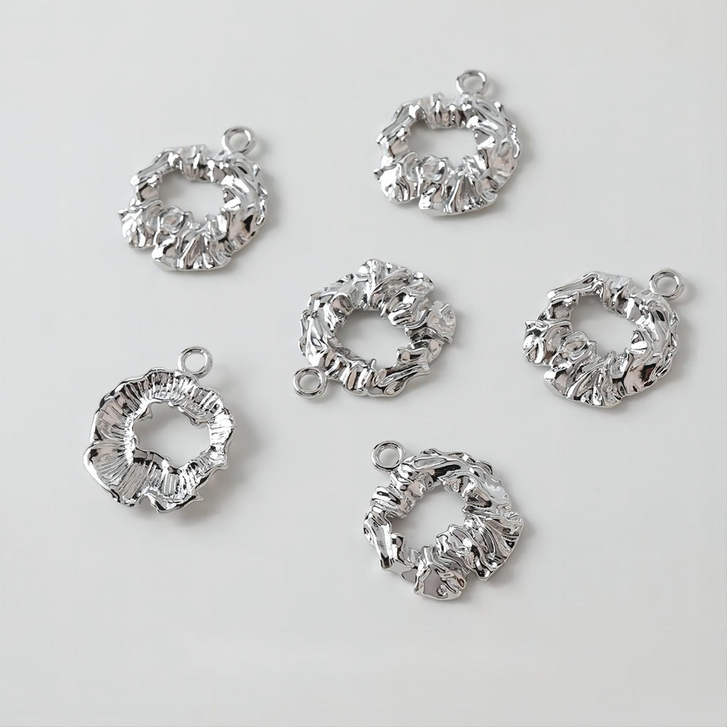 Pendientes de plata de ley 925 con pasador calado irregular y bucle, dorados y plateados, sin níquel, hipoalergénicos, GE064