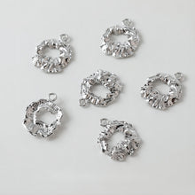 Cargar imagen en el visor de la galería, Pendientes de plata de ley 925 con pasador calado irregular y bucle, dorados y plateados, sin níquel, hipoalergénicos, GE064