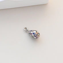 Load image into Gallery viewer, Small Jumbo Egg Pendant, Stripes Egg, 18K Gold Plated, Bracelet Necklace Pendnats, Jewelry Findings S1330