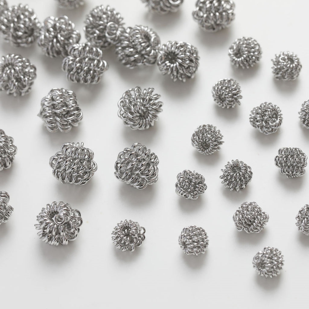 10pcs Twisted Ball Beads, 14K Gold/Silver/White Plated Spacer Beads, Irregular Beads, Bracelet Beads, Jewelry Finding GZ225