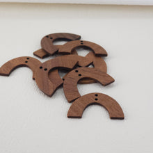 Load image into Gallery viewer, 2PCS Geometric Shape Wood Charms, Wooden Pendant, Reclaimed Walnut Wood, Geometric Statement Wood Earrings Diy Ideas JT951