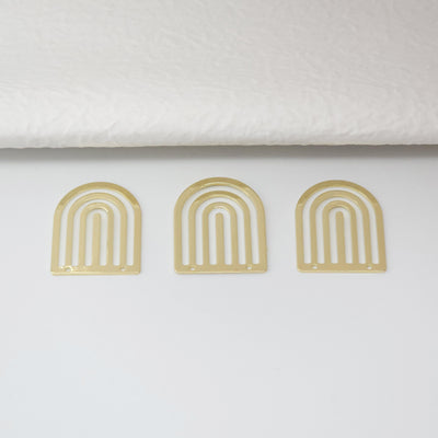 Arch Connector with holes, 14K Gold Plated Brass Earring Making Findings, 25mm Jewelry Findings STT041-D0019