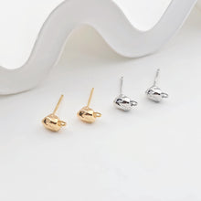 Load image into Gallery viewer, Stone Ear Post With Loop, S925 Silver Ear Pin Nickel Free Earrings, Gold/Silver Ear Stud, Hypoallergenic Earring Findings ZX297
