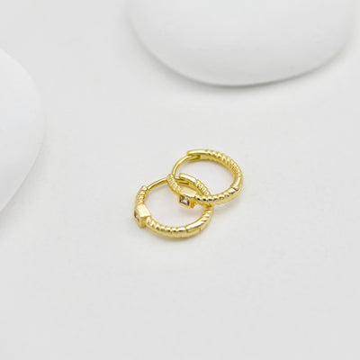 Square Cubic Zirconia Ear Hoops, Round Hoops, 14.6mm, 18K Gold Plated Leverback Earrings, Huggie Hoops Earring D0521
