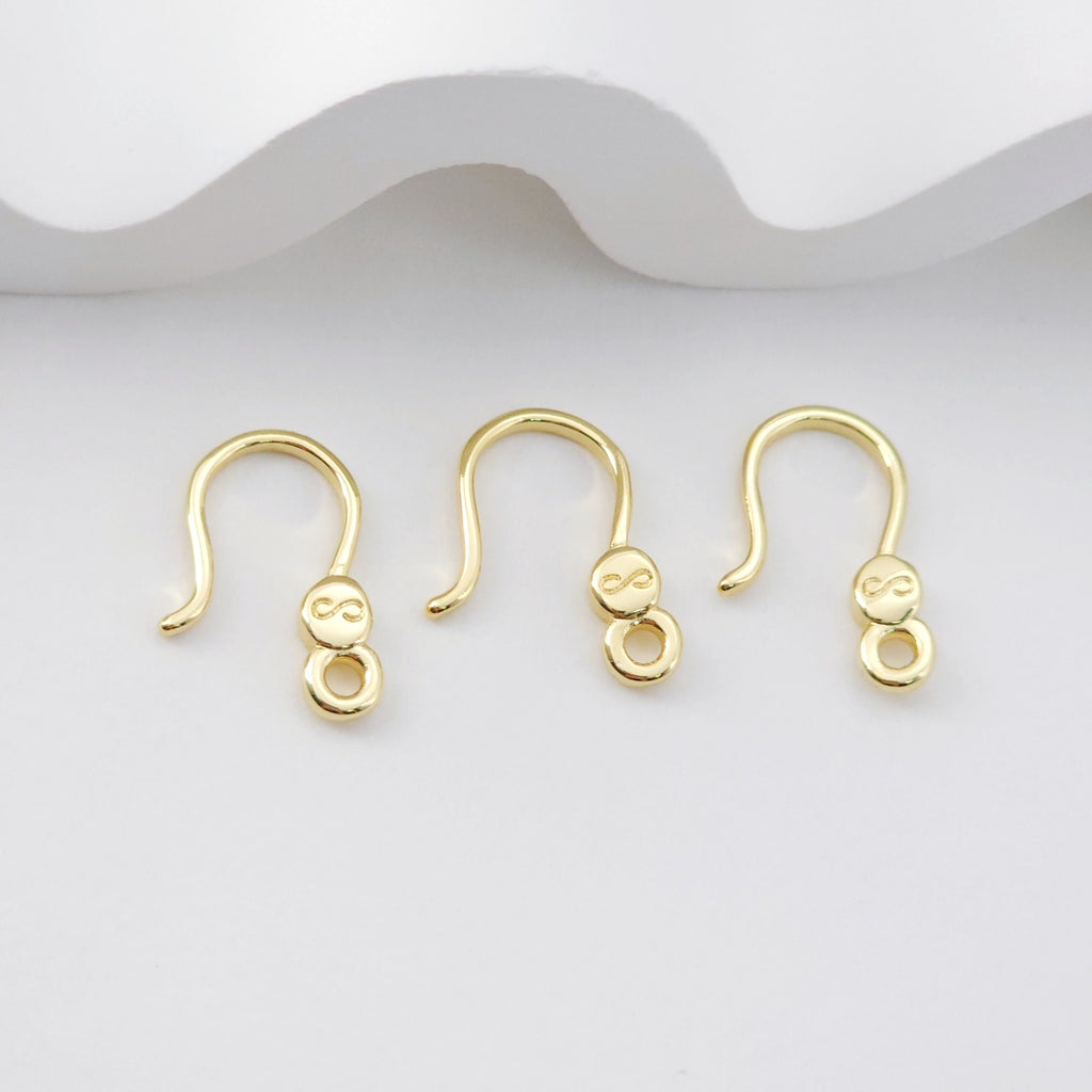 Fish Hooks, 18K Gold Plated Ear Wires, Gold Earring Earring Hooks, Ear Wires for Jewelry Making D0207
