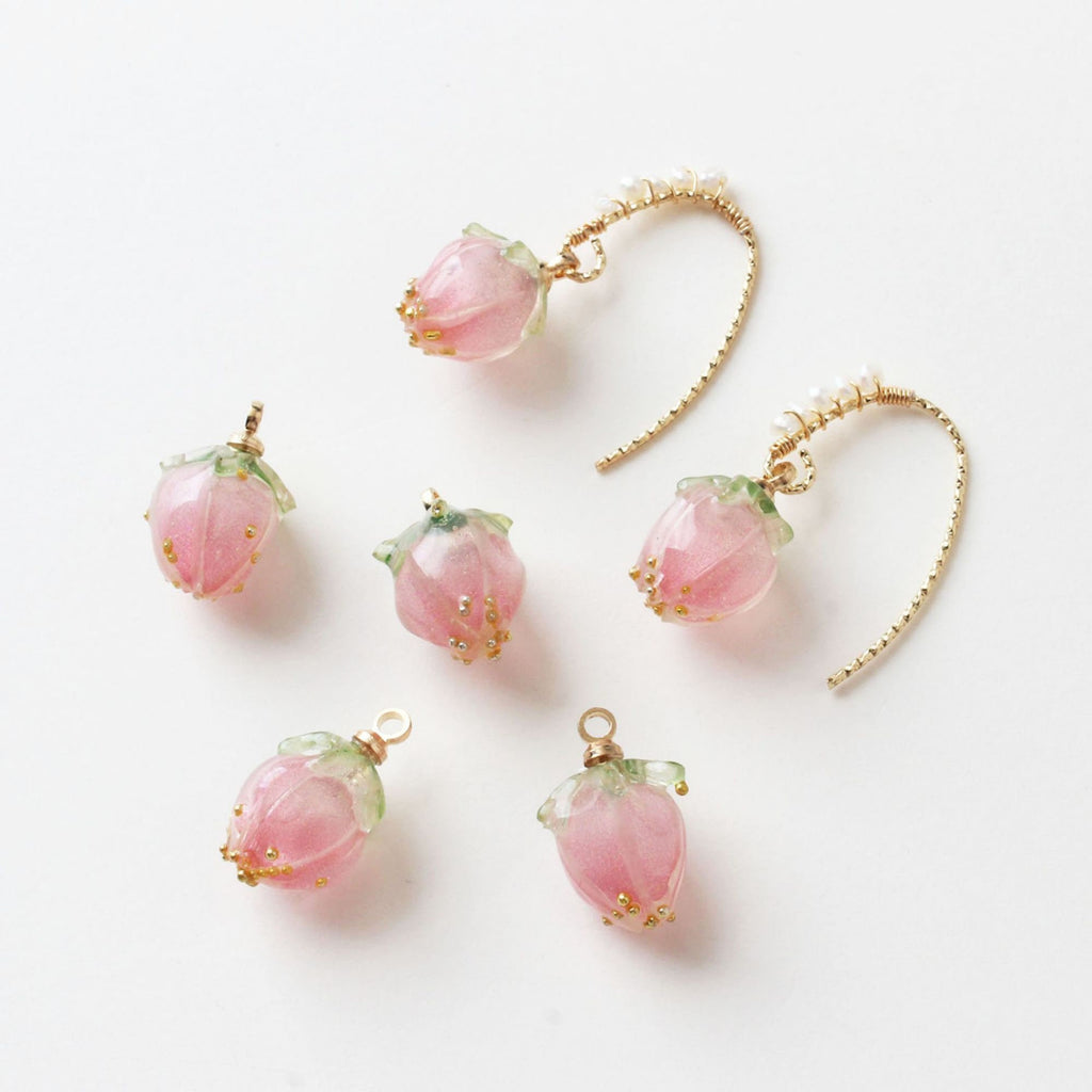 5 mini colgantes de fruta de fresa, de resina, para hacer joyas, cuentas DIY GZ289