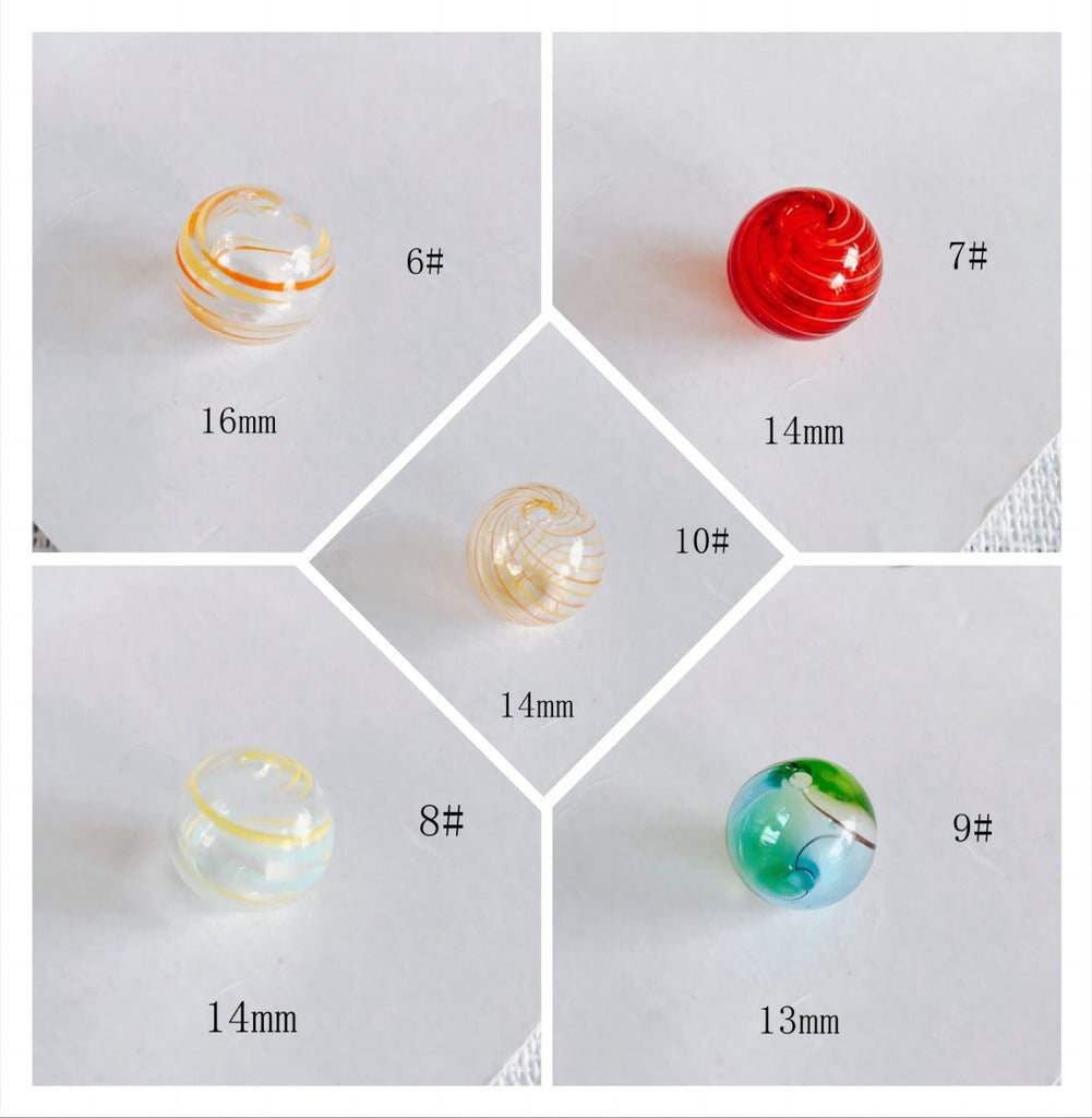 4 cuentas de vidrio soplado a mano, esferas huecas para hacer joyas, hallazgos de cuentas DIY MY112