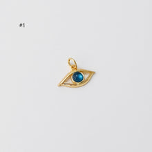 Load image into Gallery viewer, Cubic Evil Eye Charm, 18K Gold Plated Micro CZ Pave Eye Pendant,Necklace Making Charm, Jewelry Findings