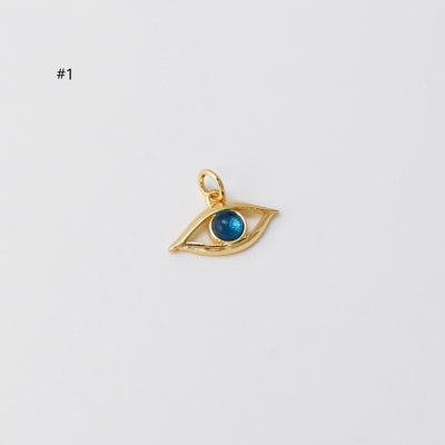 Cubic Evil Eye Charm, 18K Gold Plated Micro CZ Pave Eye Pendant,Necklace Making Charm, Jewelry Findings