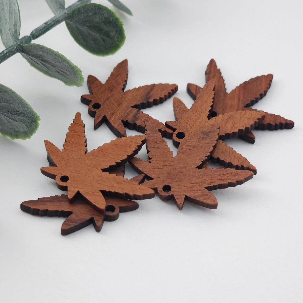 Maple Leaf Shape Wood Charms, Wooden Pendant, Reclaimed Walnut Wood, Geometric Statement Wood Earrings Diy Ideas JT1003