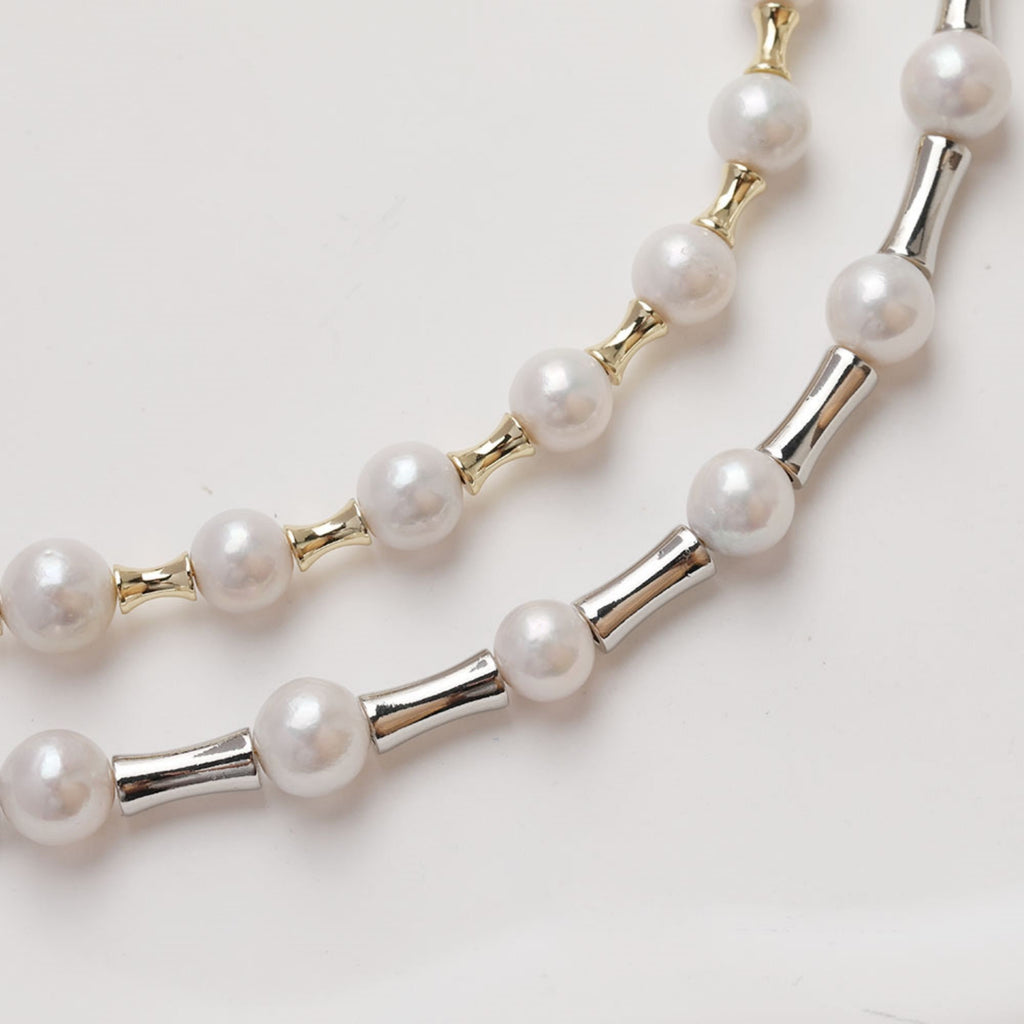 10 cuentas tubulares, cuentas espaciadoras, cuentas espaciadoras chapadas en oro/plata de 14 quilates, para hacer pulseras y collares, accesorio de joyería JG006