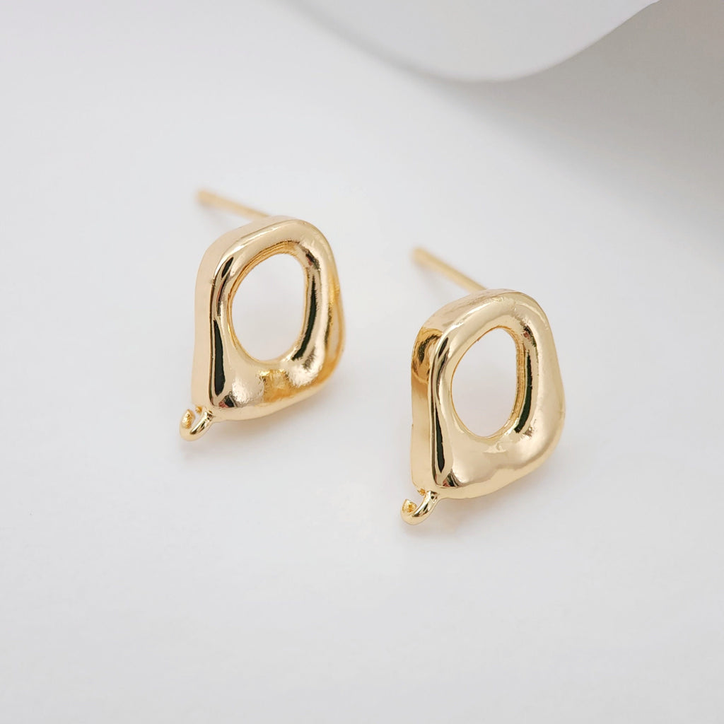 4pcs Irregular Ear Post With Loop, S925 Silver Ear Pin Nickel Free Earrings, Geometric Ear Stud, Hypoallergenic Earring Findings ZX036