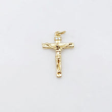 Load image into Gallery viewer, Gold Crucifix Cross Charm, 18K Gold Plated, Crucifix Pendant , 23.5x15.4mm, Religion Jewelry Findings S20481