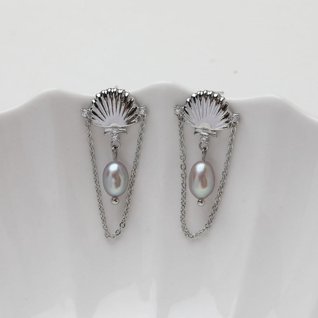 Shell Pave Cubic Earring Post, Shell Post, Gold/Silver, S925 Silver Pin Nickel Free Earrings, Hypoallergenic Earring Findings GT054