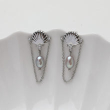 Load image into Gallery viewer, Shell Pave Cubic Earring Post, Shell Post, Gold/Silver, S925 Silver Pin Nickel Free Earrings, Hypoallergenic Earring Findings GT054