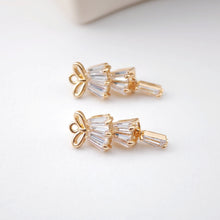 Load image into Gallery viewer, CZ Pave Leaf Charm, Stackable Butterfly, Cubic Pendant, Earring Connectors, Real Gold Plated Brass Earring Charms, Jewelry Findings D0056