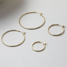 Load image into Gallery viewer, One pair-18K Gold Plated Round Hoop Earring, Huggie Hoops Earring Parts, Spring Ear Hoops, 20mm, 25mm, 35mm, 40mm, hoop earrings GT021