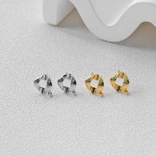 Load image into Gallery viewer, Square Earrings Post With Loop, 18K Gold Plated, Nickel Free, S925 Silver Pin, Ear Stud Hypoallergenic Earring Findings D0469