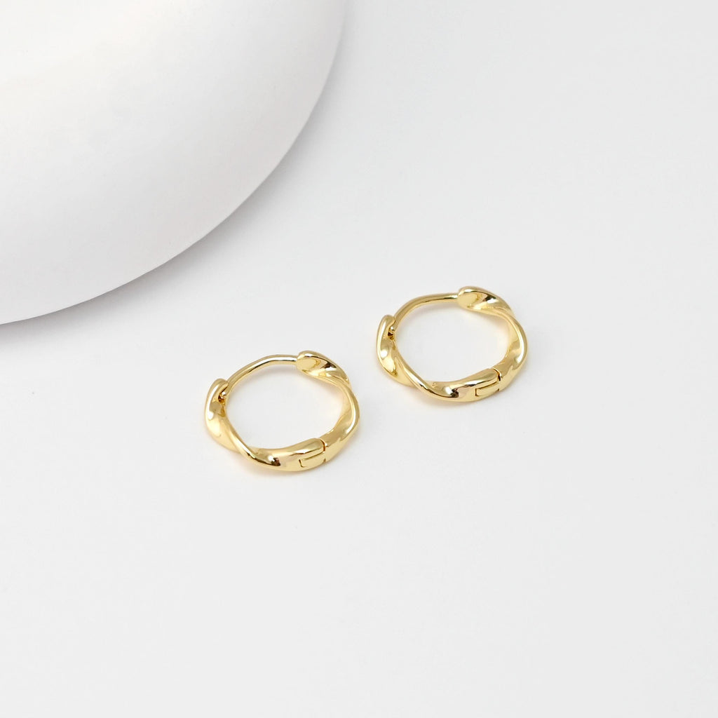 Twisted Earring Hoops, Gold Plated Huggie Hoop Earring, Leverback Earring, DIY Earring  Findings, Handmade Earring Supplies D0520