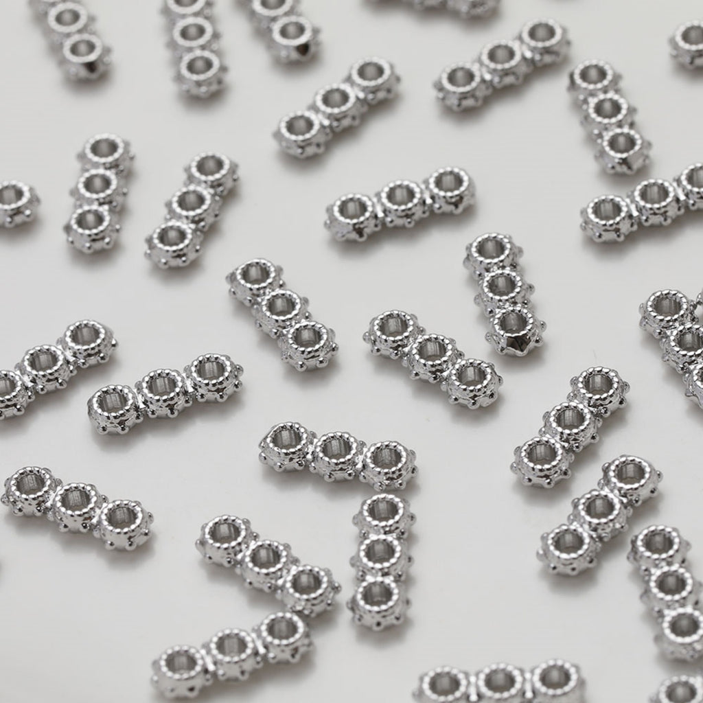 Three-hole Spacer Beads, Spacing beads, Gold Plated, Bracelet Necklace Making Jewelry Finding GZ524