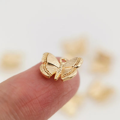4PCS Bulk Gold Butterfly Charm, Dainty Gold Plated Butterfly Pendant, 10x10mm, Necklace Bracelet Earring Making Z010