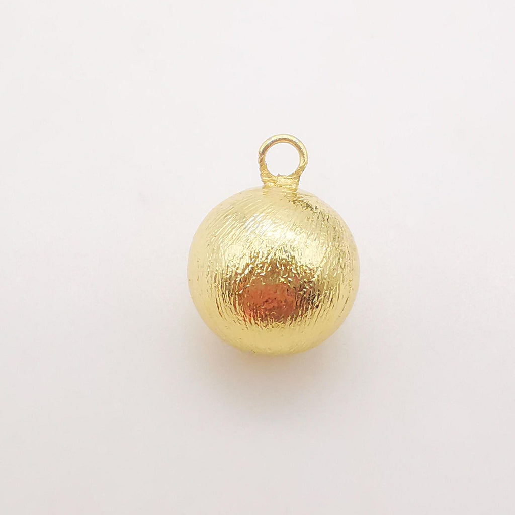 10PCS Gold Ball Charms, 18K Gold Plated Ball Charms, Round Ball Pendant,  Necklace Charms, Jewelry Findings S333