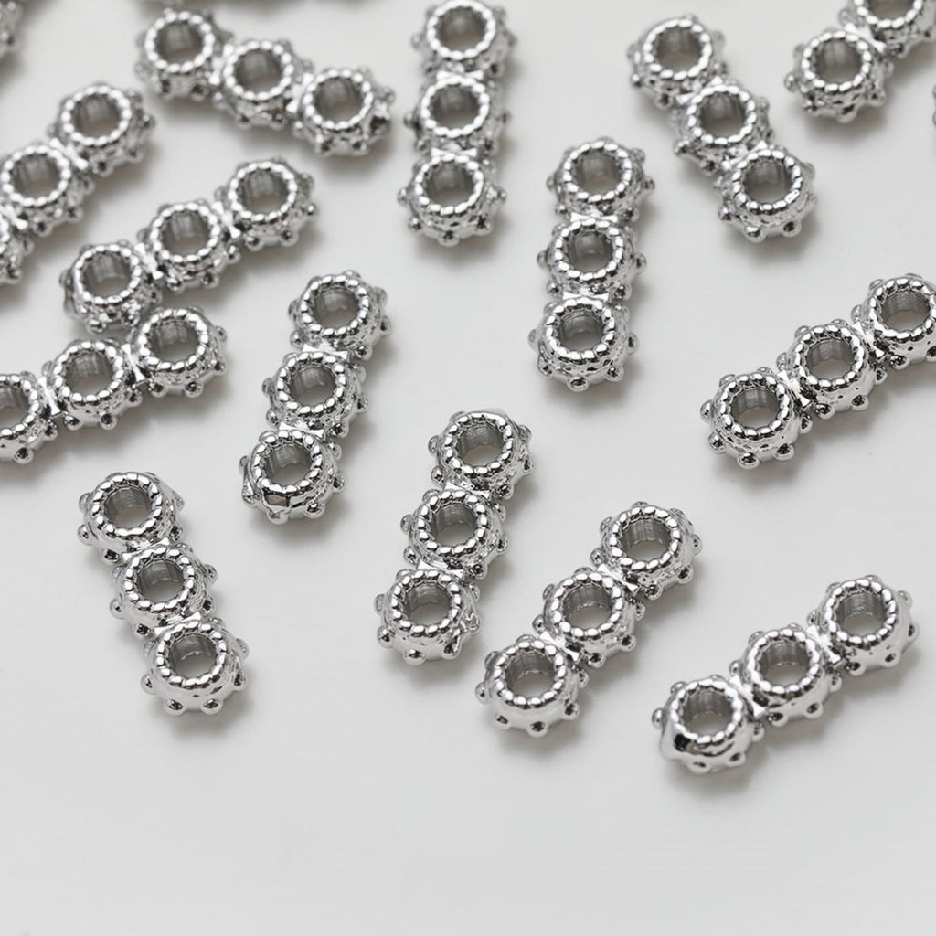 Three-hole Spacer Beads, Spacing beads, Gold Plated, Bracelet Necklace Making Jewelry Finding GZ524