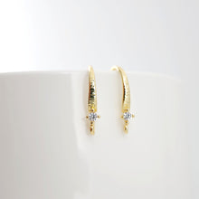 Load image into Gallery viewer, 18K Gold Plated Ear Wires, Cubic Pave Earring Hooks, Nickel Free, Fish Hooks, Ear Wires for Jewelry Making D0183
