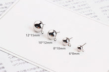 Load image into Gallery viewer, 10pcs Half Ball Ear Post, Nickel Free Earrings, 6mm,8mm,10mm,12mm, Gold/Silver Ear Stud, Hypoallergenic Earring Findings BY011-ZX7007