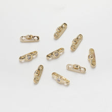 Load image into Gallery viewer, Two hole spacer beads, 14K gold plated, round zirconia hole beads, necklace and earring making beads, jewelry findings SC011