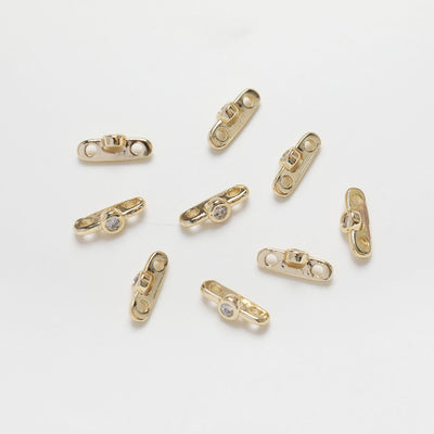 Two hole spacer beads, 14K gold plated, round zirconia hole beads, necklace and earring making beads, jewelry findings SC011