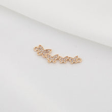 Load image into Gallery viewer, CZ Pave Leaf Connector, Cubic Zircon Crystal Leaves Pendant, Bracelet Necklace Pendant, 14K  Gold Plated Charm, Jewelry Findings R006-F095
