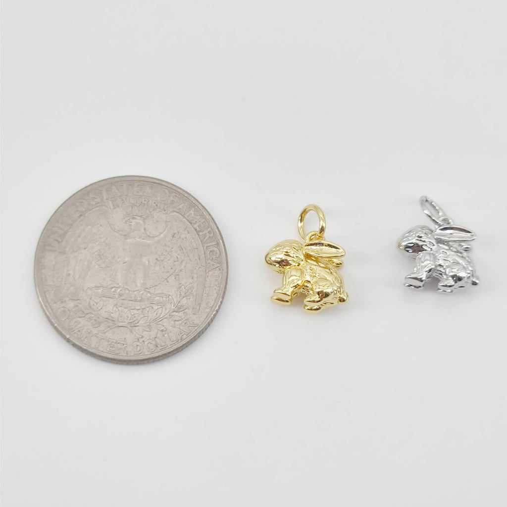 Bunny Charm, 18K Gold Plated Rabbit Pendant, Animal Charm, 13*11mm, Necklace Jewelry Finding S20667