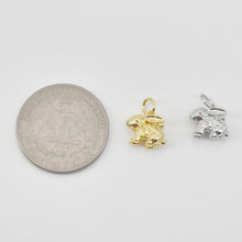 Load image into Gallery viewer, Bunny Charm, 18K Gold Plated Rabbit Pendant, Animal Charm, 13*11mm, Necklace Jewelry Finding S20667
