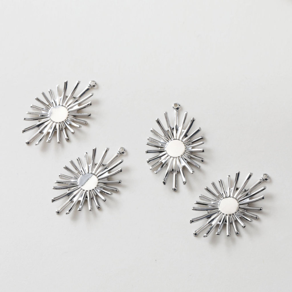 10 colgantes de sol con forma de rayo de sol, chapados en oro de 14 quilates y plata, de 34 mm, para hacer collares, accesorios de joyería ZZ101