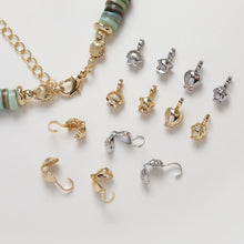 Load image into Gallery viewer, Calottes Crimps, 14K Gold Plated, Shell Pentagram Heart Flower, Bead Ends,  Jewellery Making Findings GZ324