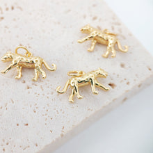 Load image into Gallery viewer, 2PCS Gold Leopard Charms, 18K Gold Plated Leopard Charms, 8x17mm, 3D Leopard Animal Pendant,  Necklace charms, Jewelry Findings S643