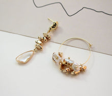 Load image into Gallery viewer, One String- Gold Plated Stone Beads, 18K Gold Solid Spacer Beads, Irregular Beads, Bracelet Beads, Jewelry Finding GZ249