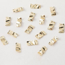 Cargar imagen en el visor de la galería, 10 colgantes rectangulares texturizados con 1 y 2 aros, dije rectangular, chapado en oro y plata de 14 quilates, accesorios para bisutería ZZ079