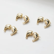 Cargar imagen en el visor de la galería, Pendientes de aro con diseño de cuerno de vaca, oro/plata de 14 quilates, pendientes de plata S925 sin níquel, accesorios hipoalergénicos para pendientes tipo botón GE116