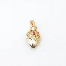 Load image into Gallery viewer, Vintage Gold Bottle Charms, 18K Real Gold Plated Pave CZ Bottle Pendants, Vintage Necklace Making Charms S20450