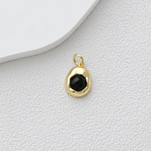 Cargar imagen en el visor de la galería, Dijes ovalados de oro, chapado en oro brillante de 18 quilates, colgante ovalado, dijes para hacer collares, accesorios de joyería S1359