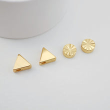 Load image into Gallery viewer, Triangle Spacer Beads, 18K Gold Plated , Dainty Bracelet Necklace Making Beads, Jewelry Finding S325