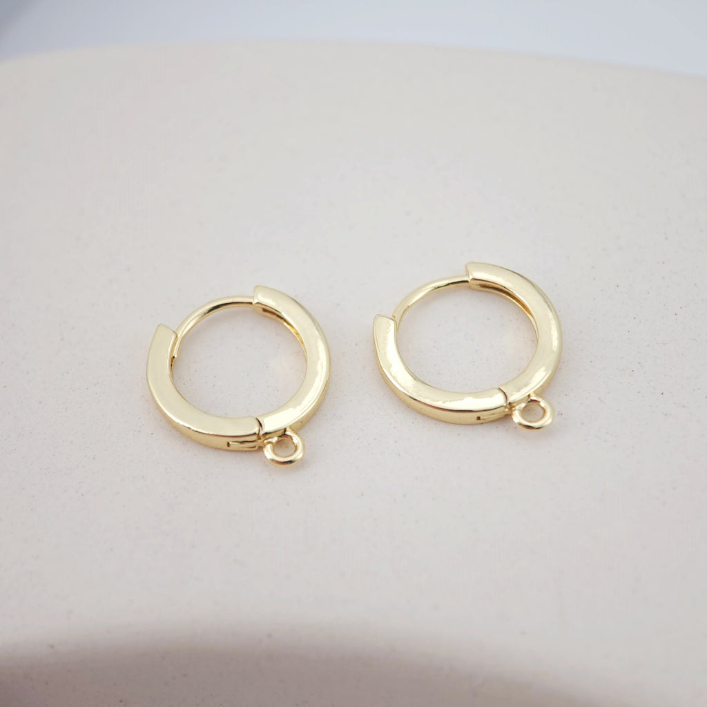 4PCS Huggie Hoops Earring Hoop, 18K Gold Plated Leverback Ear Hoops, Gold Earring Making Findings for Jewelry Making D0149