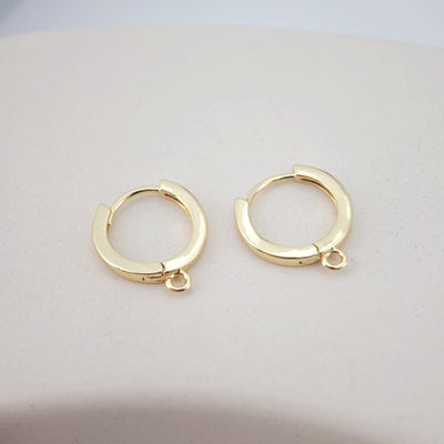 4PCS Huggie Hoops Earring Hoop, 18K Gold Plated Leverback Ear Hoops, Gold Earring Making Findings for Jewelry Making D0149