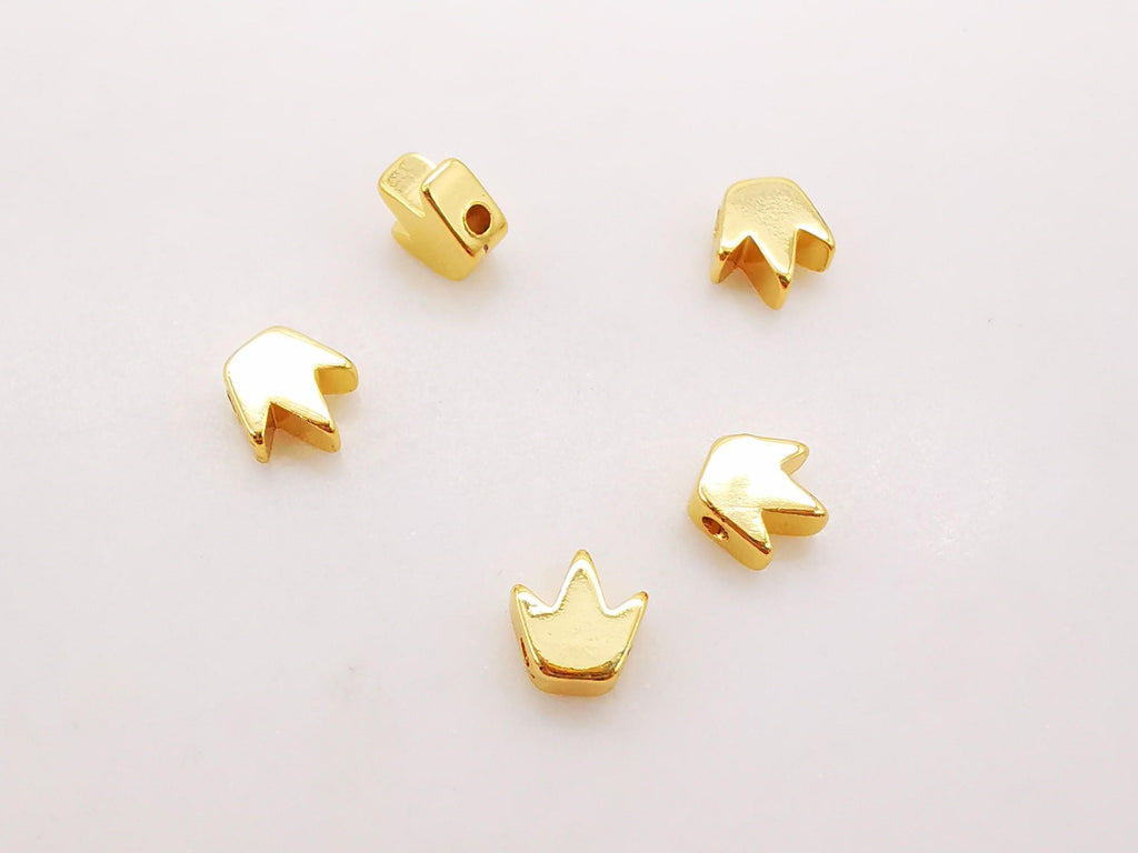 10PCS- 5mm Gold Spacer Beads, 18K Gold Plated , Dainty Bracelet Necklace Making Beads, Jewelry Finding S223