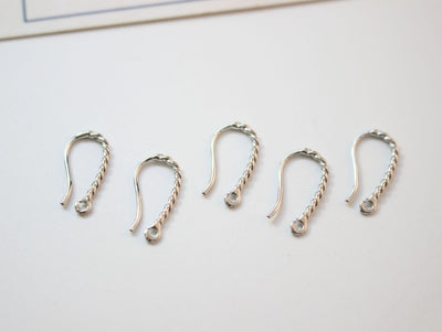 Twisted Ear Hooks, 14K Gold Earring Earring findings with loop, Fish Hooks, Ear Wires for Jewelry Making GT061